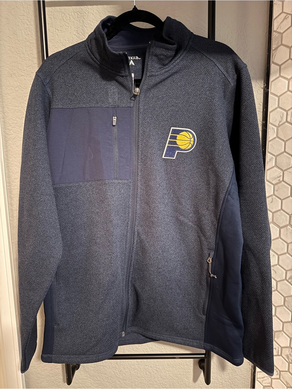 Men's Navy Indiana Pacers Full-Zip Jacket Large